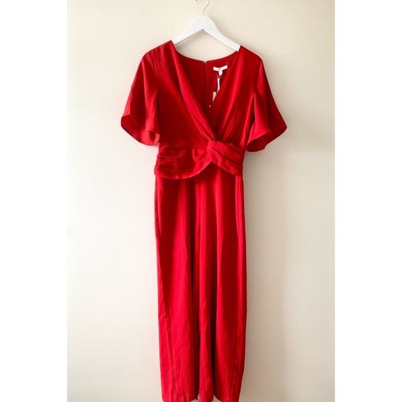 NWT Anthropologie Harlyn Turner Twist Culotte Jumpsuit Red Size Small S - Picture 4 of 15